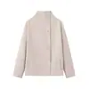 Ins estilo europeu e americano transfronteiriço 2026 nova moda elegante feminino atacado versátil casaco curto de abotoamento duplo