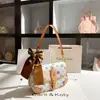 Dropshipping Tendência de Nicho Estampada Bolsa de Mahjong 2025 Nova Bolsa de Braço Baguette de Cor Contrastante de Alta Qualidade Atacado