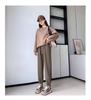 Pantalones de pana holgados tipo farol de cintura alta para mujer, primavera y verano, atados al tobillo, casuales de talla grande, con cordón ajustable, deportivos, con bolsillo