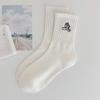 Meias Meias de Algodão Femininas Meias de Meia Panturrilha Meias da Moda Absorventes de Suor Respiráveis Primavera e Verão Meias Esportivas Estilo Preppy Meias de Cor Pura Meias da Moda Ins