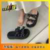 Nuevas Sandalias de Gama Alta 2026 Chanclas de Suela Gruesa con Lunares de Una Correa Chanclas de Verano con Lazo de Tacón Alto para Mujer