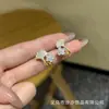 Pendientes Flor de Hoja de Ginkgo Micro-pavimentados con Circonita Francesa Aguja de Plata S925 Lujo Accesible Pequeños Exquisitos Versátiles Moda Joyería para Orejas
