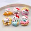 Horquilla para el pelo con dibujos de gatos brillantes, hecha a mano, con forma de comida y crema para jugar, cuerda para el pelo, accesorios para fundas de teléfono, venta al por mayor