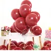 Balões Haohan de 12 polegadas de Camada Dupla Cor Vermelho Rubi Romã Espessados Suprimentos para Decoração de Festa de Casamento Aniversário Quarto de Casamento Layout