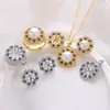 Accesorios para Set de Joyería de Perlas DIY Anillo Colgante Pendiente de Girasol Zirconia Azul Profundo Clásico y Elegante