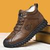 Sapatos Masculinos de Algodão 2024 Inverno Novo Quente Casual ao Ar Livre Cano Alto Botas de Neve Pelo Integrado Veludo Espessado Tendência Sapatos