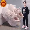Zapatillas deportivas para niñas, diseño de malla, nueva colección primavera/otoño 2026, zapatillas gruesas para niños, transpirables y casuales para correr, estilo princesa para bebé