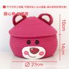 Cesta de Almacenamiento Tejida con Cuerda de Algodón de Oso de Peluche de Dibujos Animados Organizador de Bocadillos para Mesa de Café Caja de Almacenamiento para Juguetes y Artículos Varios del Hogar