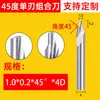 Fresa Combinada Helicoidal de Filo Único con Chaflán de 45 Grados, Fresa de Tungsteno de Mano Derecha para Aluminio, Plástico, Acrílico y Policarbonato, Grabado de Precisión