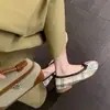 Impresionantes zapatos planos pequeños estilo francés de suela blanda 2026 nuevos, zapatos de cuadros estilo abuela, zapatos de cuero suave para otoño e invierno con lazo
