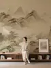 Tecido de Parede com Cenário Estético da Dinastia Song Original Papel de Parede Decoração de Sala de Estar 3D Chinesa Papel de Parede Caixote Tecido de Parede Mural