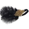 LOWOSAIWOR Feather Rhinestone 1920s Headband Prom Party Headwear 1920s Gatsby Headband