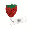 Novo Porta-Cartão de Acrílico Frutas de Verão Milho Retrátil Rotativo Carretel de Crachá Presente Identificação Fivela de Puxar Fácil