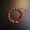 Pulsera Dulce de Fresa Roja, Fresca y Elegante, Accesorio de Alto Valor para Estudiantes, Realza el Cutis, Sensación Exquisita y de Alta Gama, DIY para Mujeres