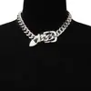 Hebilla de cinturón de diseño versátil hip hop transfronterizo europeo y americano cadena gruesa cadena para la clavícula estilo punk frío collar personalizado