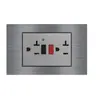Interruptor Doméstico Empotrado GFCI Transfronterizo Venta Directa del Fabricante Tipo Oculto Panel 118 Enchufe de Protección contra Fugas 20A