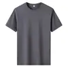 Camiseta de Color Sólido Transfronteriza de Comercio Exterior de Manga Corta para Hombre y Mujer Cuello Redondo Blanca Lisa Edición Ligera Camisa Publicitaria Camisa Cultural Ropa de Trabajo Verde Militar
