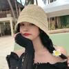 Sombrero de Cubo Combinable Estilo Abstinencia Nicho Diseñador Sombrero de Paja Sombrero de Pescador Sombrero de Cuenca en Forma de Campana Estilo Japonés para Mujer Verano