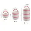 Bolsa Redonda de Acero Inoxidable 304 Transfronteriza para Almuerzo de Estudiante y Trabajador de Oficina, con Almuerzo, Caja de Almuerzo Aislada Multicapa