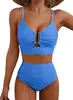Bikini nuevo transfronterizo europeo y americano 2027 traje de baño de una pieza con escote en V hueco de cintura alta con textura fruncida para mujer