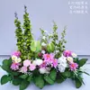 Accesorios de boda arreglo floral de suelo flor phalaenopsis decoración de salón de bodas arreglo floral arte floral decorativo arreglo floral de pasillo