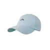 Boné de Baseball Simples Bordado com Letras Estilo Coreano para Mulheres, Primavera e Verão, Aba Larga Azul, Coroa Profunda, Emagrecimento Facial, Versátil