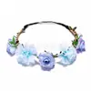 Rosa Tecido Flor Coroa Coroa de Noiva Coroa de Casamento Acessórios para o Cabelo Princesa Boêmio Elástico Headband