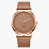 Popular Relógio Feminino Céu Estrelado Moda 2025, Relógio de Quartzo com Pulseira de Couro, Mostrador Ultrafino