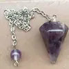 Pendente Hexagonal de Cristal de Ametista Natural e Quartzo Rosa para Yoga Pendulum Joias DIY Colar Venda Quente Transfronteiriça Atacado de Exportação