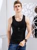 Regata Masculina de Algodão Puro Camisola Camada Base para Roupa Exterior ou Roupa Interior, Esportes Fitness Secagem Rápida Plus Size Sem Mangas Camiseta Regata Moderna