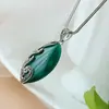 Joias de Prata Nafoge Atacado Pingente de Prata 925 Esterlina com Calcedônia Verde Natural Pingente Vintage de Prata Tailandesa para Mulheres Pavão