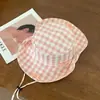 Sombrero de Senderismo a Cuadros con Lazo para Mujer, Sombrero de Pescador con Protección Solar de Verano, Sombrero de Sol de Ala Ancha, Sombrero para Deportes al Aire Libre, Venta Directa de Fábrica
