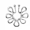 Anillos de pezón exquisitos superventas transfronterizos Acero inoxidable Forma de flor Anillos de pezón falsos Pinzas para pezones con pantalla de pavo real Joyería para piercing Tachones para pezones sin perforación