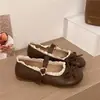 Zapatos Planos de Cuero Suave con Punta Redonda Estilo Francés Vintage 2026 para Mujer con Lazo, Zapatos Mary Jane para Primavera y Otoño