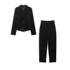 2026 Comercio Exterior Transfronterizo Ropa para Mujer Estilo Europeo y Americano: Conjunto de Blazer Recto Decorado con Botones y Pantalones Harem Cropped de Cintura Alta