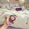 2026 Nuevo Modelo Juego de Cama Estampado de Gasa de Doble Capa tipo Nube de Cuatro Piezas, Funda Nórdica, Juego de Sábanas de Tres Piezas