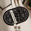 Felpudo francés con diseño de flores para puerta de ducha, de secado rápido, con forma especial, absorbente, multimaterial