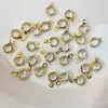Vidro de Borda de Zircônio de Cobre Pingente Redondo Pequeno Pulseira DIY Colar Brincos Grampo de Cabelo Pingente de Borla com Zíper de Empurrar Material