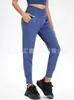 Pantalones Casuales de Color Sólido para Mujer Europea y Americana Transfronteriza, de Cintura en V Suave, Pantalones Deportivos, Pantalones Rectos con Bolsillo, Pantalones de Yoga