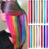 Extensiones de Cabello de Colores Arcoíris Más Vendidas, Extensiones de Cabello Largo Liso, Extensiones de Cabello Liso de Clip Único Invisibles Sin Costuras, Extensiones de Cabello con Clip BB Teñidas para Colgar en la Oreja