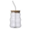 Nueva Taza de Nube de Vidrio Transparente Taza para Leche para Desayuno de Hogar Taza para Latte Helado Americano Taza para Beber Jugo Bebida Fría