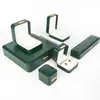 Caja de Joyería de Cuero PU de Alta Gama para Conjunto de Colgante de Collar y Anillos