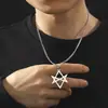 Tendencia de moda popular en Europa y Estados Unidos colgante de estructura hexagonal larga con baño de oro de 18 quilates collar de acero inoxidable material 304