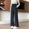 Pantalones de pierna ancha para maternidad, nuevo estilo primavera y otoño, sin soporte para el vientre, talla grande, casual, pierna recta, ropa exterior, no aprieta el estómago, pantalones de maternidad