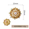 Botones huecos de aleación con perlas, cosidos a mano con pedrería, botones vintage para abrigos, botones decorativos para manualidades de ropa, suministro directo de fábrica