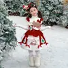 Vestido de Princesa Lolita para Niñas 2025 Nuevo Vestido de Terciopelo Espeso de Otoño e Invierno para Niños Falda Navideña para Niñas