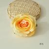 Cabeza de flor rosa grande individual de tela de lana, rosa artificial, flor artificial, flor decorativa para sala de estar, caja de regalo, arreglo floral para boda