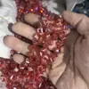 Miçangas de vidro para cubos de açúcar com furo diagonal de 8 mm para correntes de celular de cristal artesanais DIY, acessórios de pulseira simples e estilosos atacado