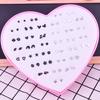 36 Pares de Pendientes Caja de Corazón Set de Regalo Pendientes de Plástico de Resina Pendientes para Mujer Joyería al por Mayor Cruz de Plástico Transfronteriza Color Dorado con Pedrería