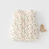 Chaleco acolchado para bebé de 120 g con relleno de algodón para protección de la barriga, chaleco cálido de otoño e invierno para bebés y niños
